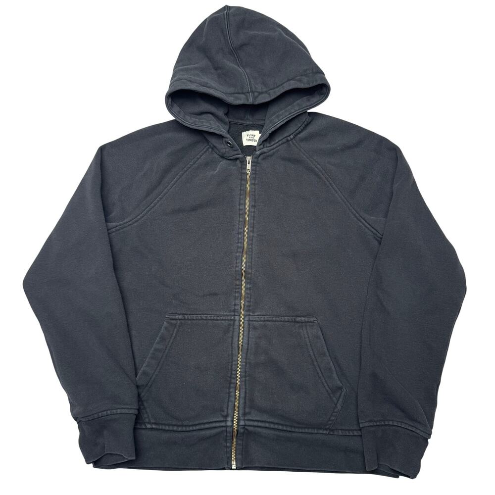 Flint and Tinder 10 Year Hoodie Full Zip Mens Large Black Heavyweight Loungewear